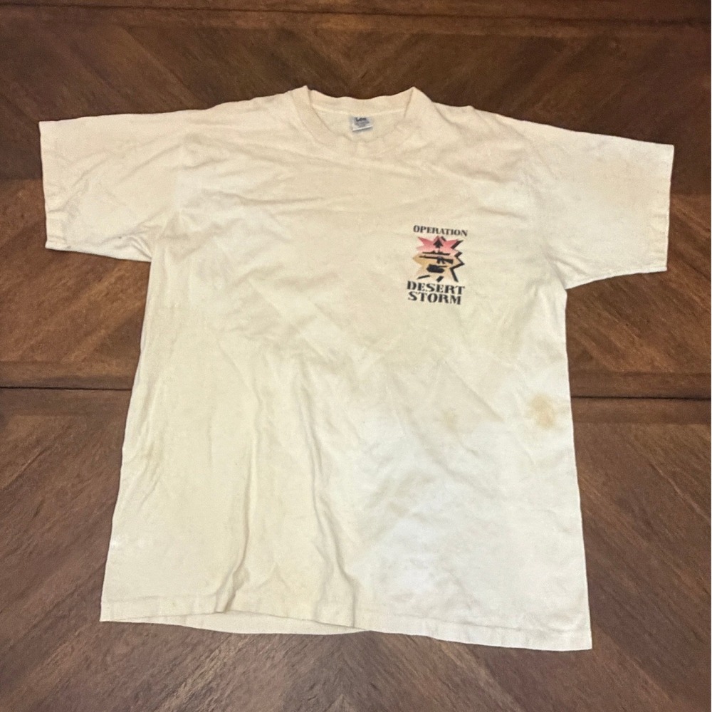 Vintage 90s Lee Operation Desert Storm T-Shirt XL Made in USA Gulf‎ War Graphic